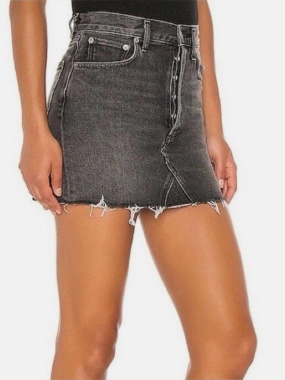 AGOLDE Quinn Mini Skirt High Rise Black Jinx size 27 - Picture 6 of 12